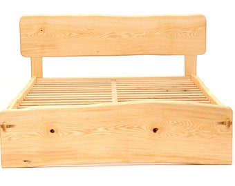 Live Edge Bed Natural, Slabfoot, King, Queen, Any size, Bett, Cama, Ash