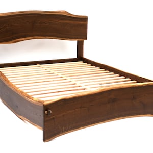 Live Edge Bed Natural, Slabfoot, King, Queen, Any size, Bett, Cama, Fumed Oak