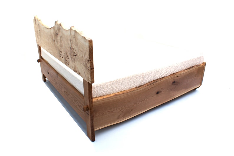 Live Edge Bed Natural, Highly Figured, King, Queen, Cualquier tamaño, Bett, Cama, Roble ahumado imagen 6