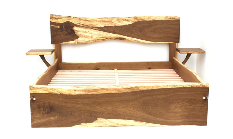 Live Edge Bed Natural, King, Queen, Any size, Bett, Cama, Fumed Oak image 8