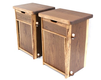 Live Edge Nightstand Pair, Sideboard, Bedside, Side Table, Waney Edge, Natural Edge, Fumed Oak