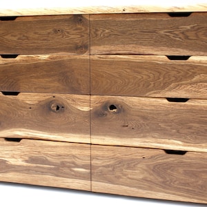 Live Edge Dresser Double , Waney Edge, Natural Edge, Fumed Oak