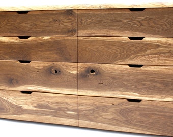 Live Edge Dresser Double , Waney Edge, Natural Edge, Fumed Oak