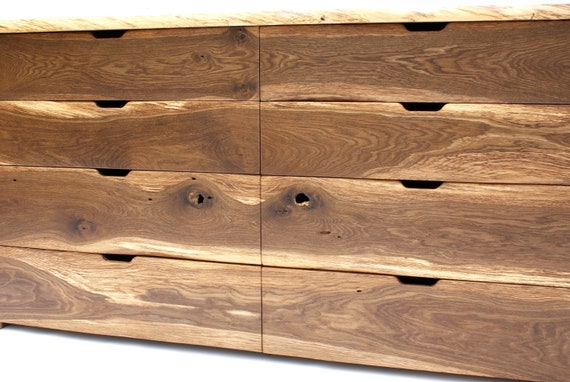 Live Edge Dresser Double Waney Edge Natural Edge Fumed Oak Etsy