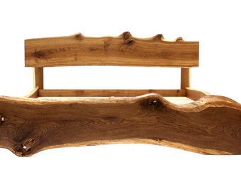 Live Edge Bed Natural, Slabfoot, King, Queen, Any size, Bett, Cama, Fumed Oak