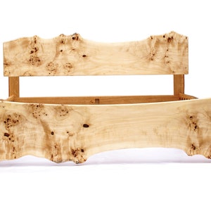 Live Edge Bed Natural, Highly Figured, King, Queen, Cualquier tamaño, Bett, Cama, Roble ahumado imagen 1