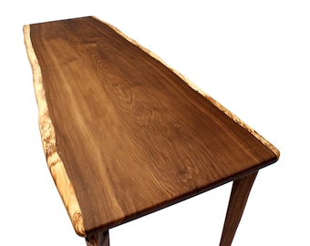 Live Edge Desk Any Size, Tisch, Tavola, Bio Furniture, Waney Edge, Natural Edge, Fumed Oak