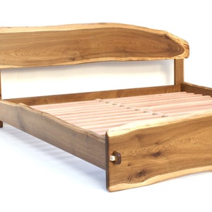 Live Edge Bed Natural, King, Queen, Any size, Bett, Cama, Fumed Oak image 7