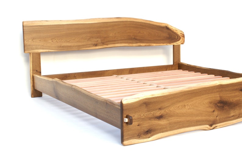 Live Edge Bed Natural, King, Queen, Any size, Bett, Cama, Fumed Oak image 7