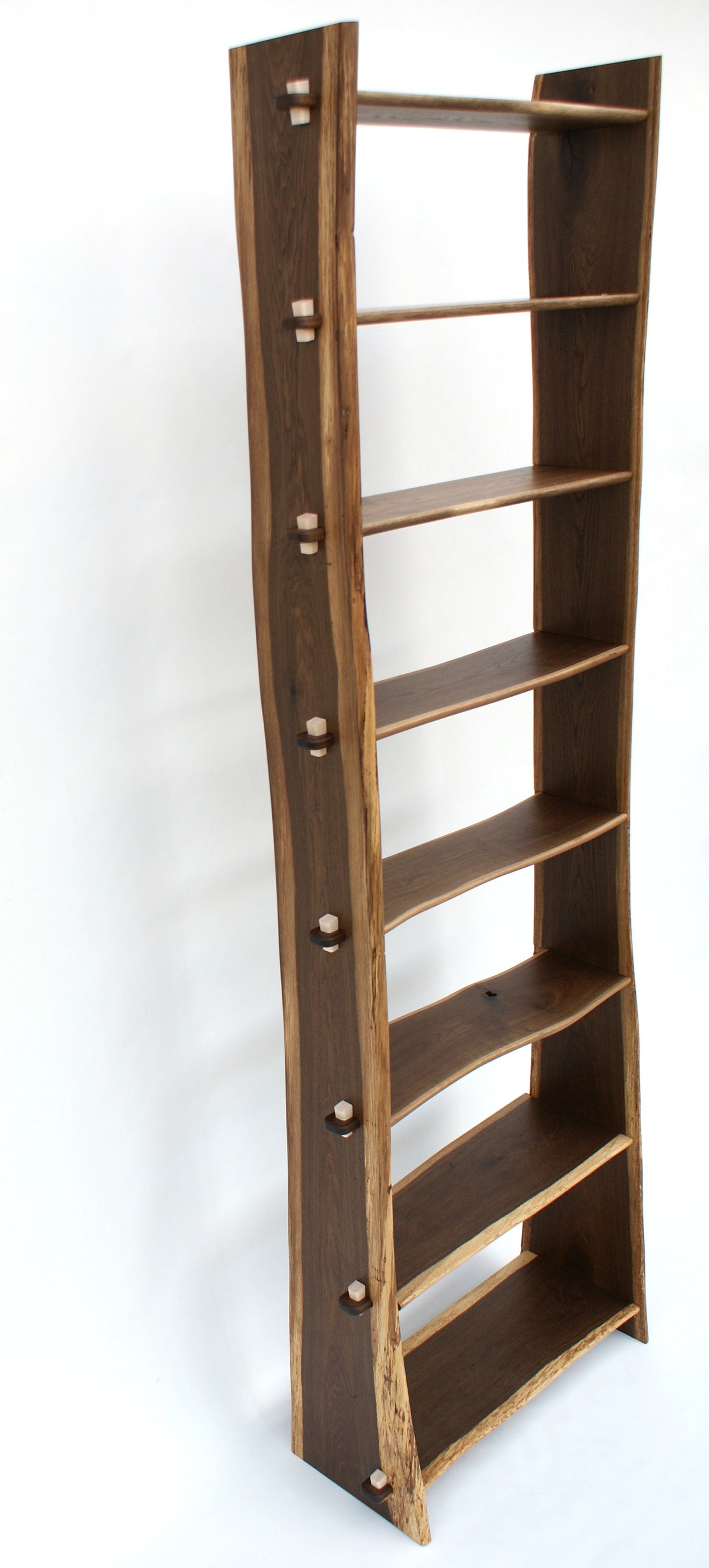 Live Edge Bookcase Waney Edge Natural Edge Fumed Oak Etsy