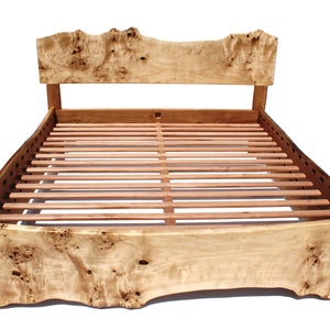 Live Edge Bed Natural, Highly Figured, King, Queen, Cualquier tamaño, Bett, Cama, Roble ahumado imagen 7