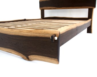 Live Edge Bed Natural, Slabfoot, King, Queen, Any size, Bett, Cama, Fumed Oak