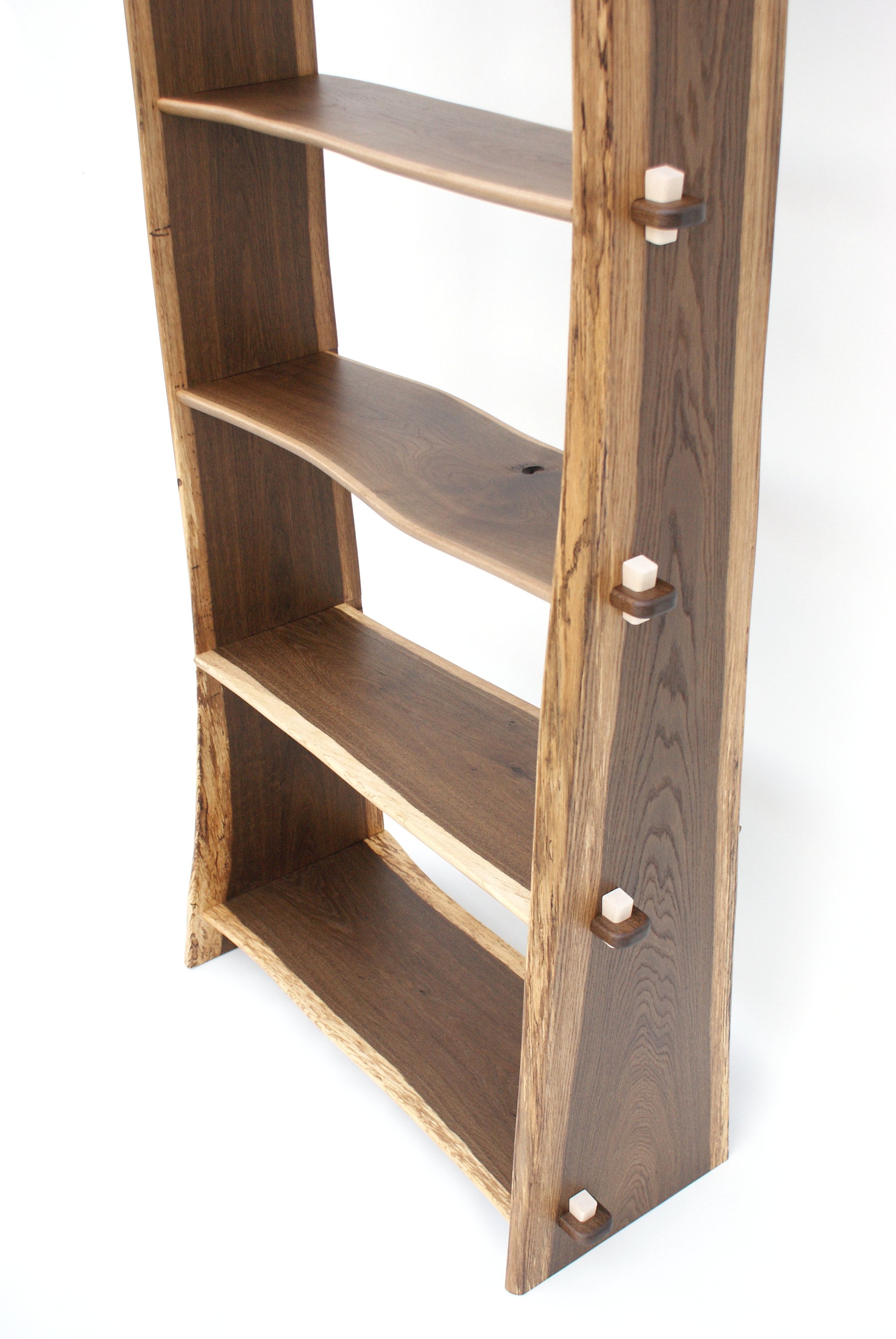 Live Edge Bookcase Waney Edge Natural Edge Fumed Oak Etsy Australia