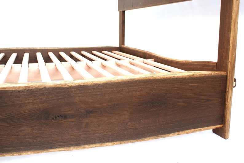 Live Edge Bed Natural, Slabfoot, King, Queen, Any size, Bett, Cama, Fumed Oak image 3