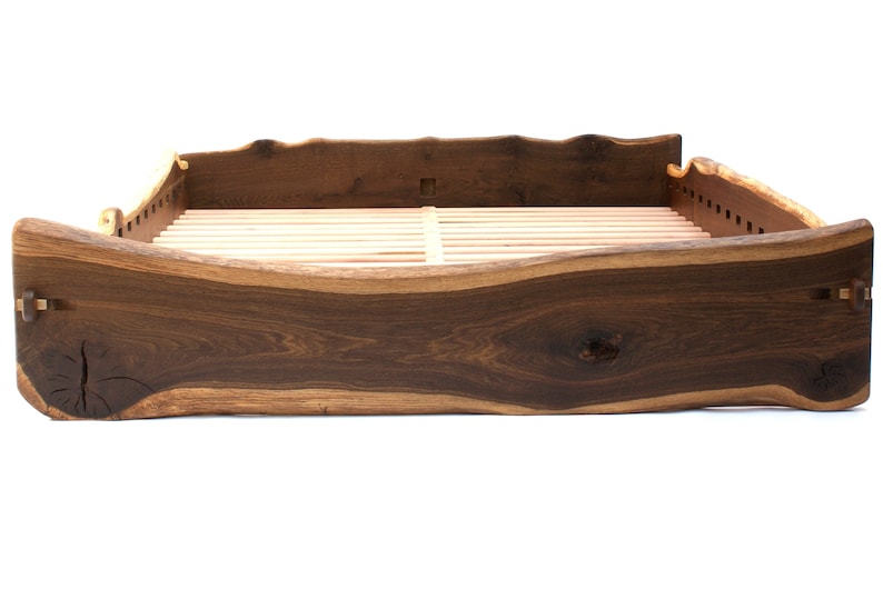 Live Edge Bed Natural, King, Queen, Any size, Bett, Cama, Fumed Oak image 3