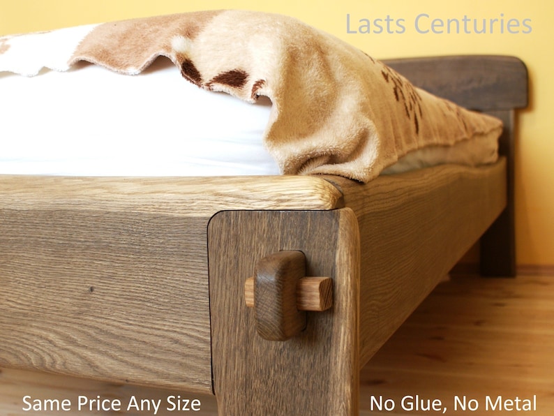 Live Edge Bed Natural, King, Queen, Any size, Bett, Cama, Fumed Oak image 2