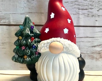 Christmas Gnome holding a tree