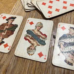 Vier Sets antiker deutsch/österreichischer Spielkarten