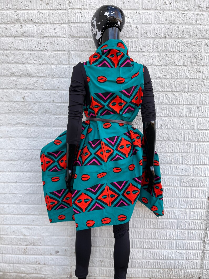 NEW Sleeveless Jacket Cardigan Vest African Print Fall Etsy
