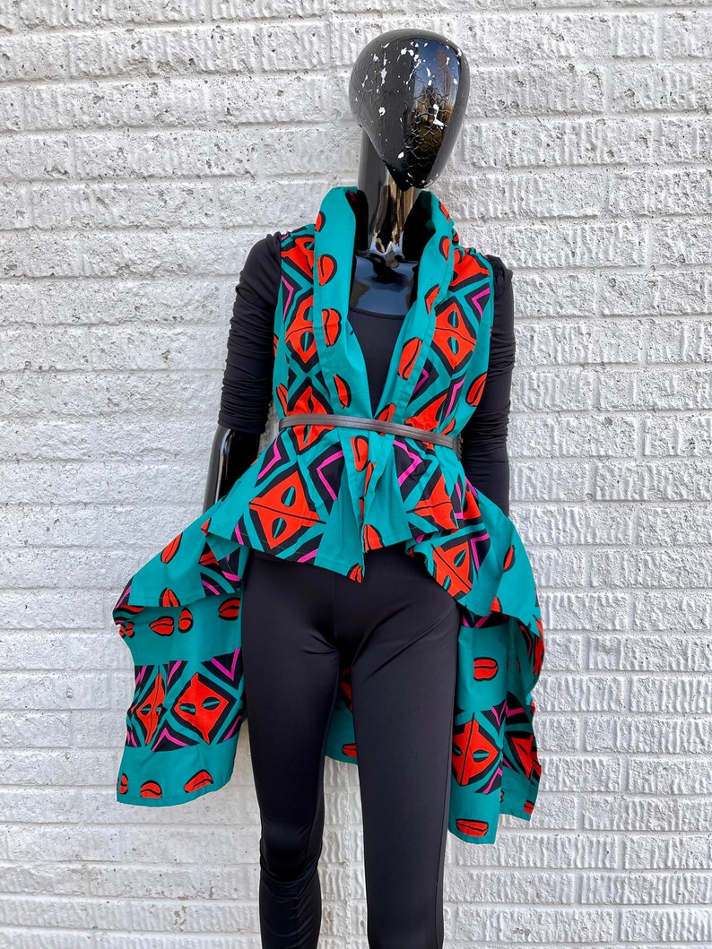 NEW Sleeveless Jacket Cardigan Vest African Print Fall Etsy