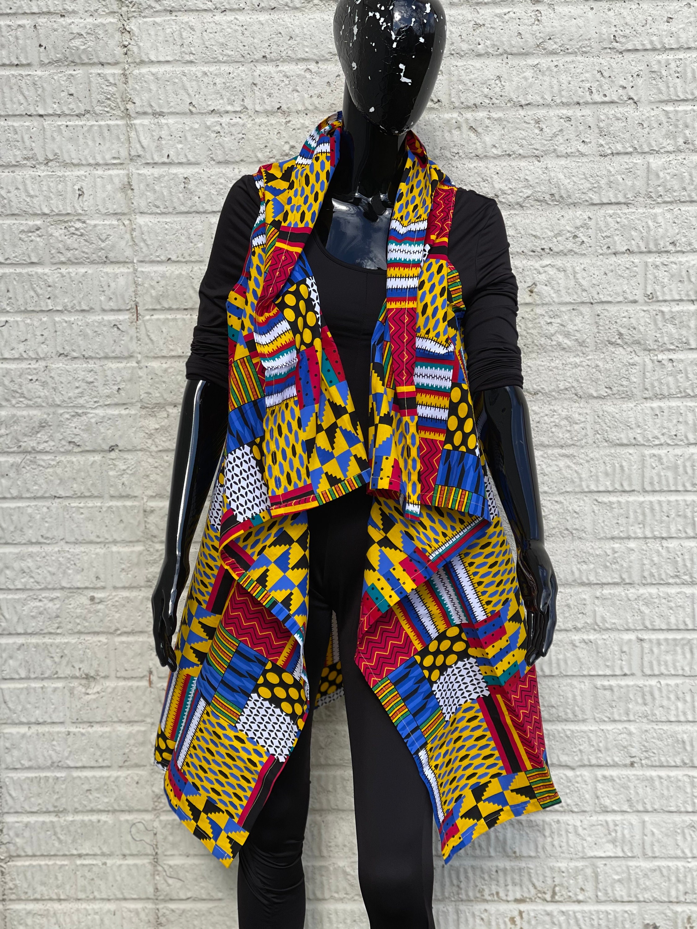 Sleeveless jacket cardigan vest african print fall Etsy