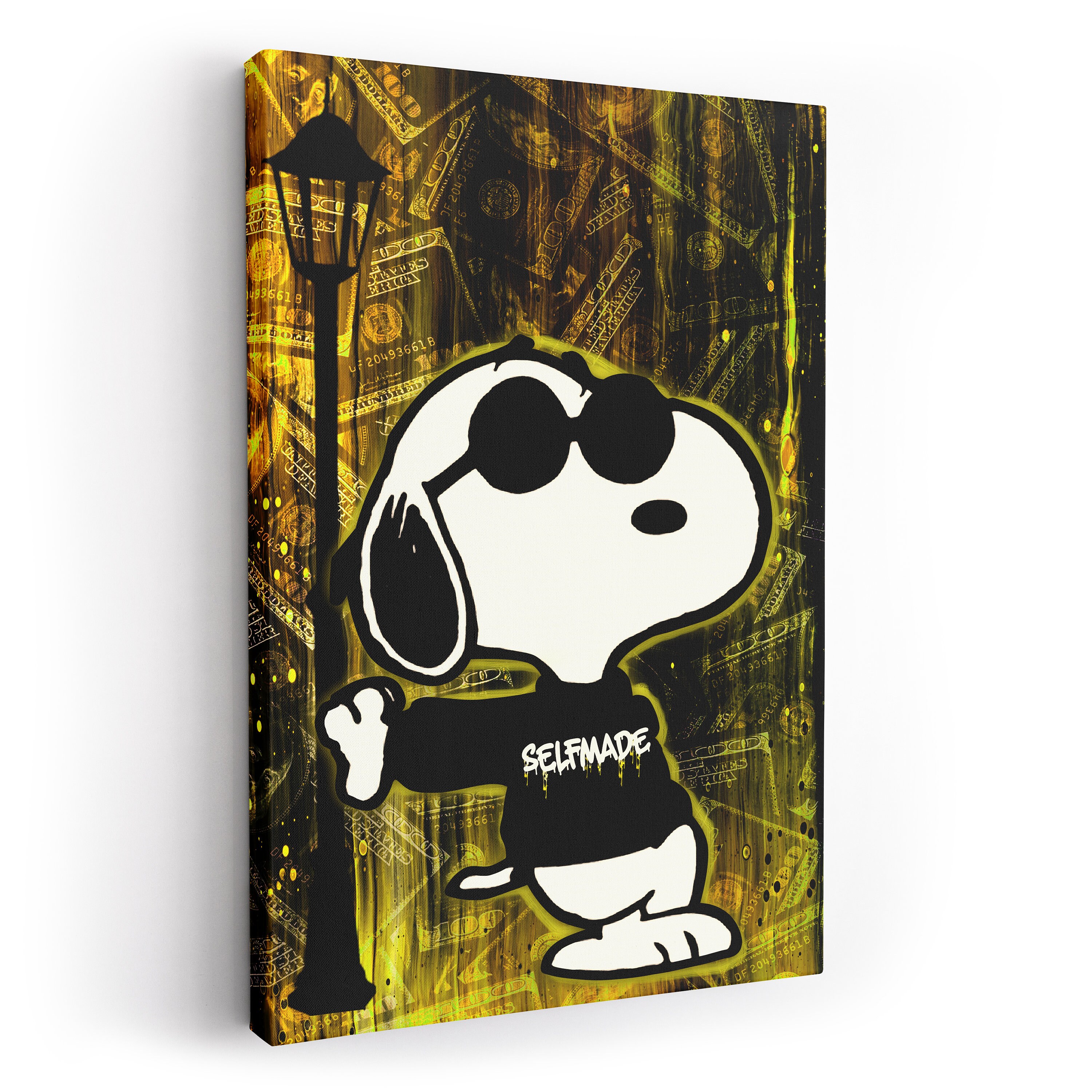 Mattschwarzer oder weißer Snoopy im Liegen, 14 x 5,1 cm