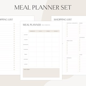 Ausdruckbarer Wochenplaner, Planer, Planer, Einkaufsliste, Sofortiger Download, Digitale PDF, A4/A5