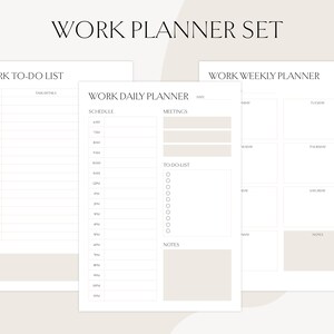 Printable Work Planner, Work Daily Planner, Work Weekly Planner, Work To-Do List, Instant Download, A4/A5