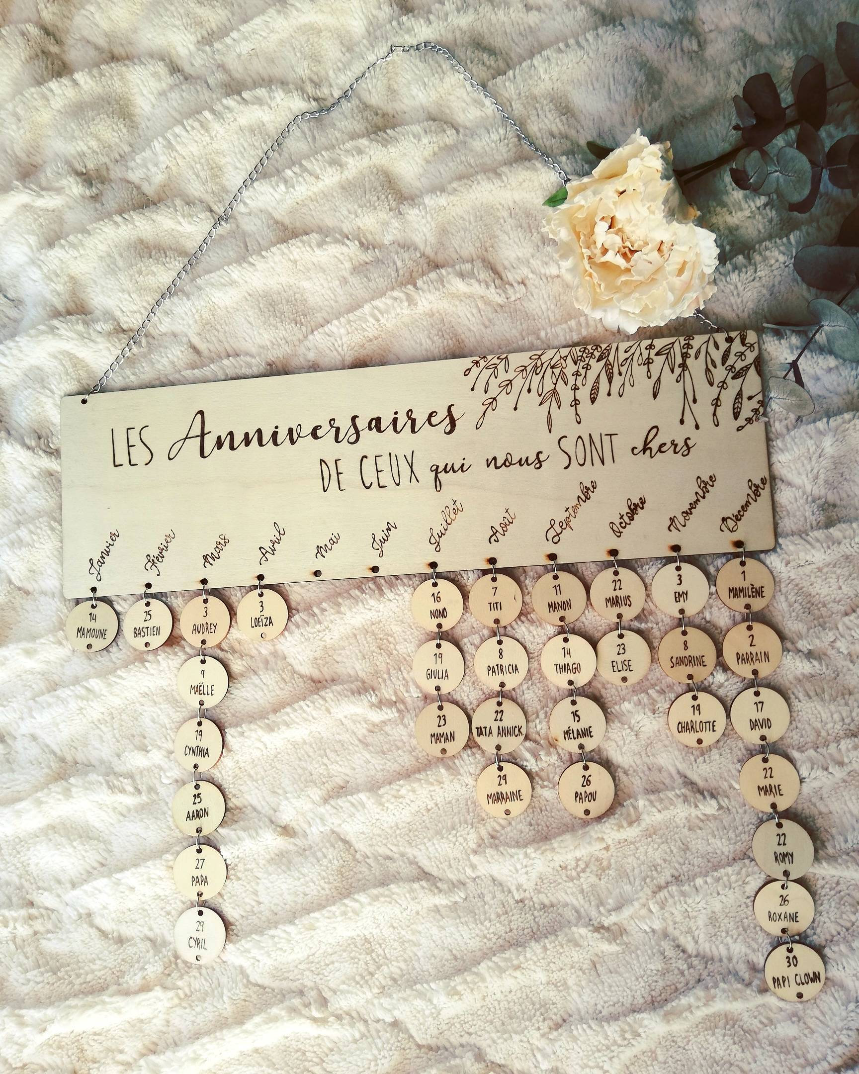 Calendrier d'anniversaires