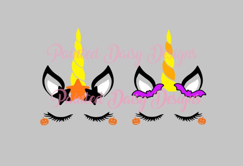 Download Two Halloween Unicorns Fall Themed SVG file Cut file ...