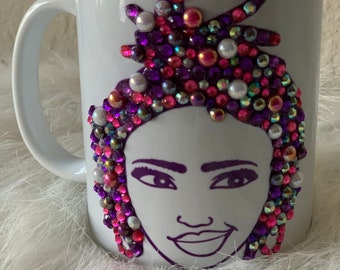 Mug, Bling Mug, Cup, Rhinestone Mug, Resin Rhinestones, Ceramic Mug, Coffee Cup, Tea Cup, Gift, Gift for Her, Personalized Gift, Drinkware