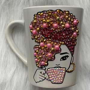 Mug, Bling Mug, Ceramic Mug, Rhinestone Mug, Resin Rhinestones, Coffee Cup, Cup, Tea Cup, Gift for her, Gift, Drinkware, Personalized Gift,