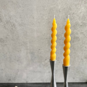 Beeswax Twisted Taper Candles | Natural Beeswax | Taper Candles | Set of Two | Non-toxic & Eco-Friendly