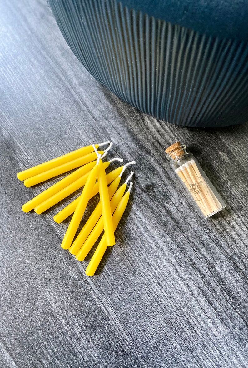 Beeswax Birthday Candles Pack of 15 Natural Beeswax Etsy