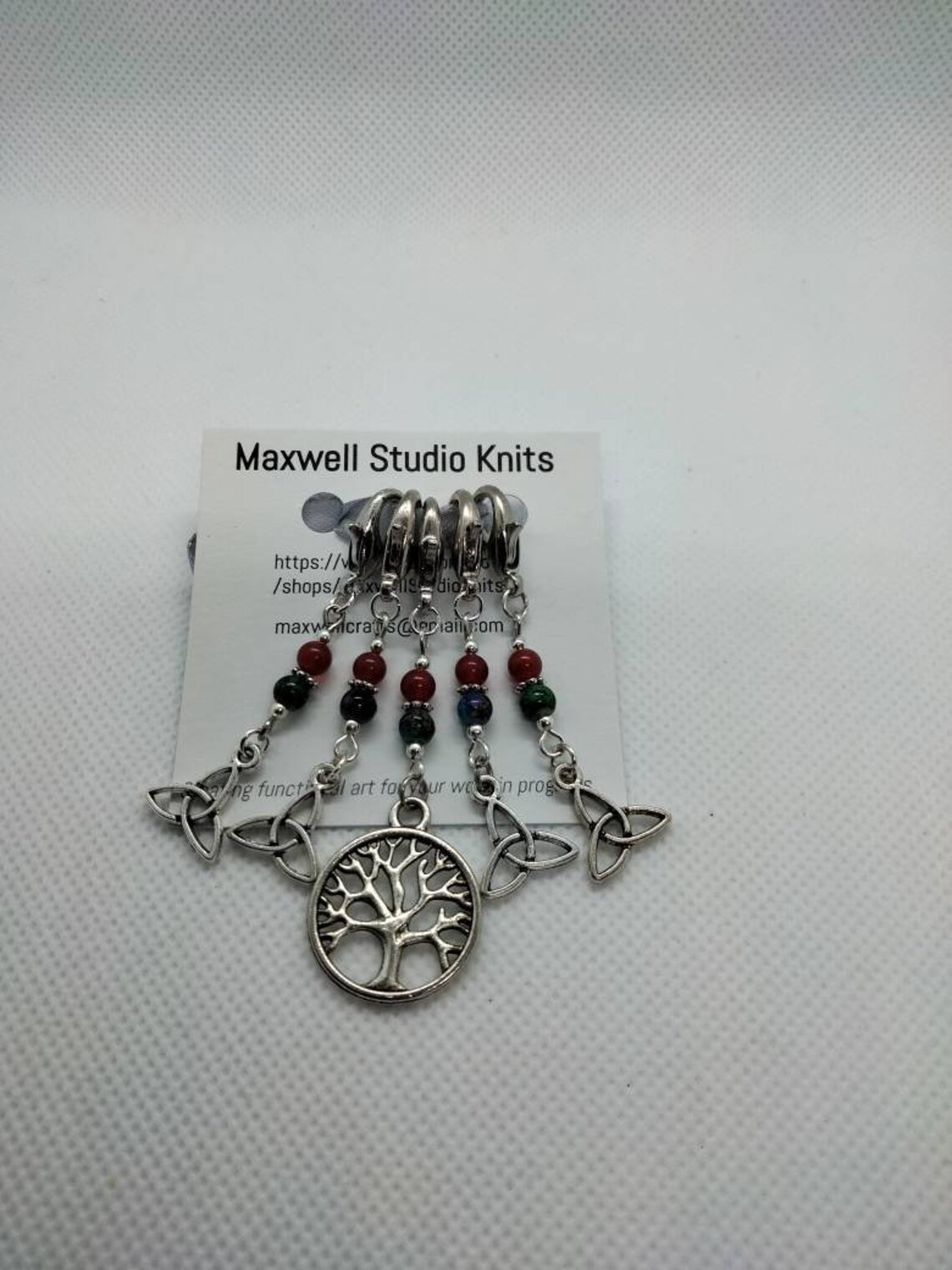 Celtic Ritual Markers Stitch Markers - Celtic Tree of Life & Trinity Knot - Set of 5 - Free ...