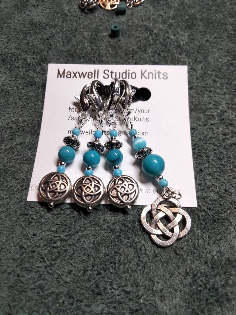 Celtic Ritual Markers Stitch Markers - Set of 4 Celtic Charms - Knitting Notions - Progress ...