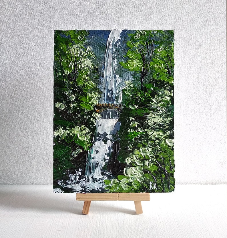 Multnomah Falls Painting Original Art National Park Oregon