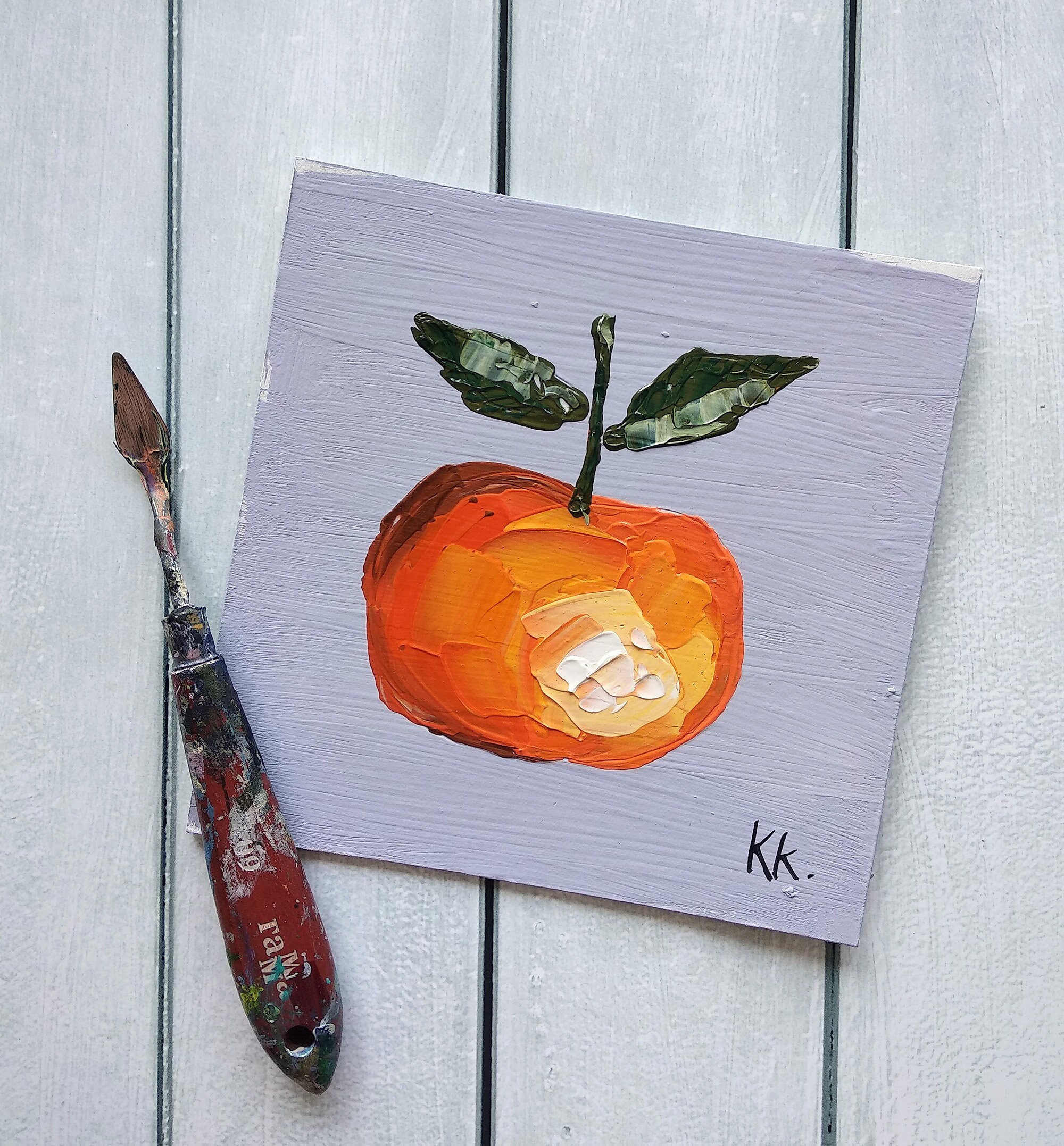 Tangerine Painting Fruits Original Art Citrus Still Life Etsy