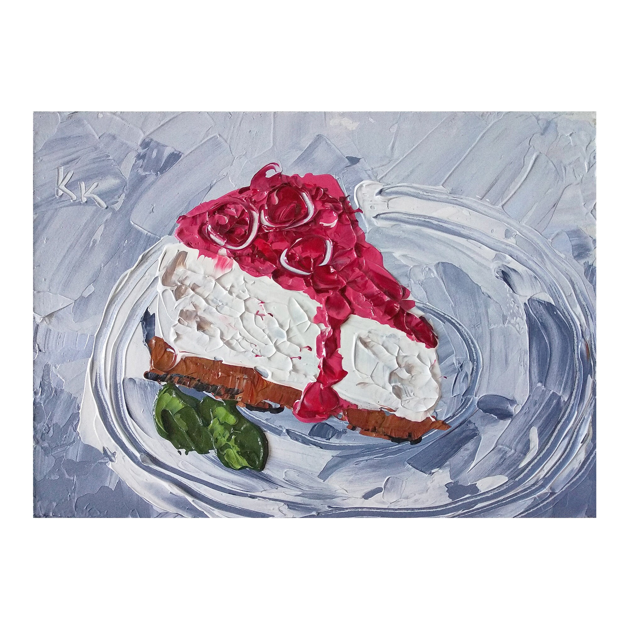 Cake Painting Food Original Art Still Life Wall Art Dessert Etsy