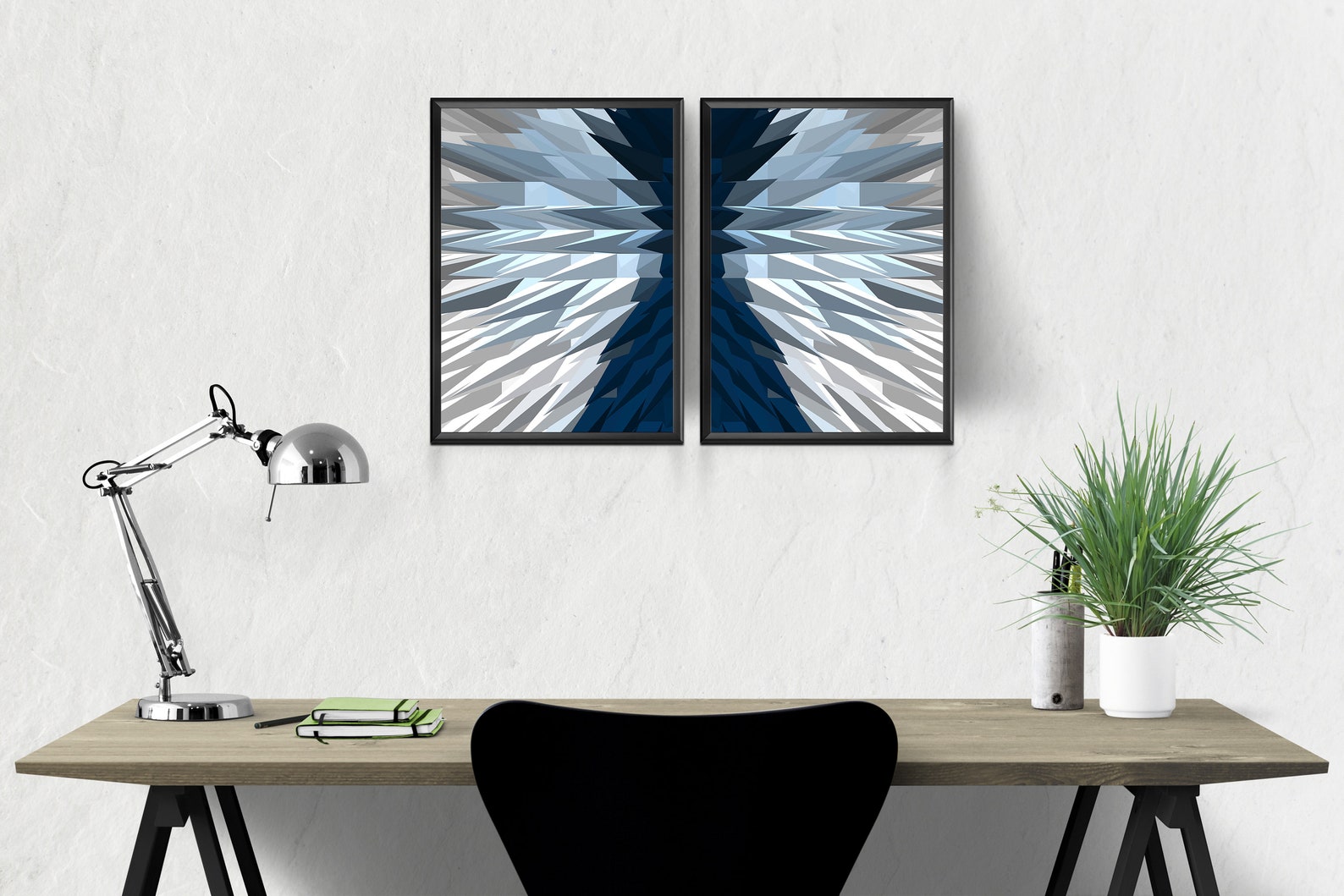 Abstract Wall Art Print Navy Art Print Teal Decor Modern Etsy