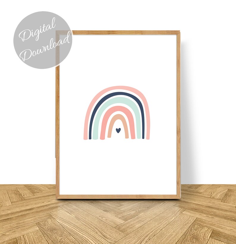 Nursery Print Rainbow Nursery Wall Art, Rainbow print EarthyTones Nursery Wall d\u00e9cor Wall decor Wall art print Printable wall art