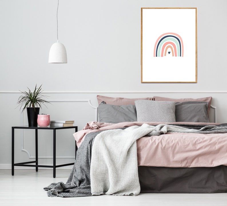 Nursery Print Rainbow Nursery Wall Art, Rainbow print EarthyTones Nursery Wall d\u00e9cor Wall decor Wall art print Printable wall art