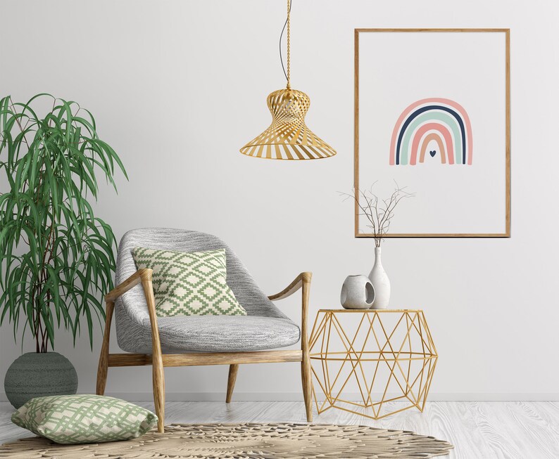 Nursery Print Rainbow Nursery Wall Art, Rainbow print EarthyTones Nursery Wall d\u00e9cor Wall decor Wall art print Printable wall art