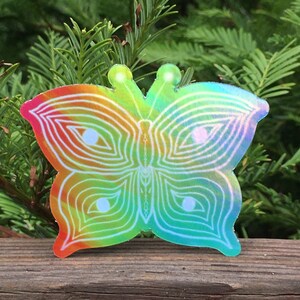 Holographischer Schmetterlingsaufkleber Holographischer Aufkleber Schmetterlingsaufkleber Wasserdichter holographischer Aufkleber Psychedelischer Aufkleber
