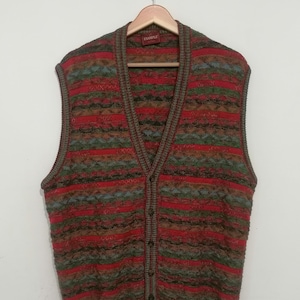 Missoni Vintage Knitwear Gilet, Made in Italy Knitted Multicolor
