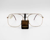Vintage Eyeglasses Safilo Gold Collection 02 authentic Aviator Gold plated glasses wiht original demo lenses Made in Italy New Old Stock
