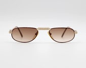 Vintage Sunglasses Desil Splendor S 96S square steampunk gold plated frames, Made in Italy NOS