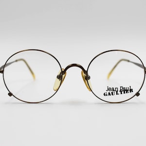 Vintage Eyewear frame Jean Paul Gaultier 55 1176 authentic and rare pantos round metal glasses wiht demo lenses Made in Japan New Old Stock