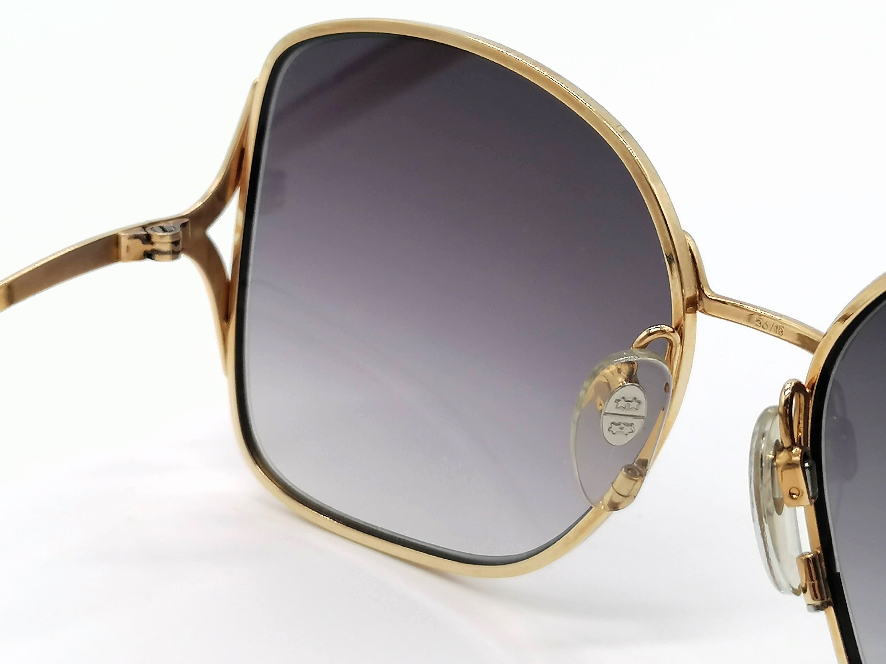 Luxottica Vintage Oversize Gold sunglasses Vintage Sunglasses Luxottica 2011 G22 Gold Plated Oversize  main image 2