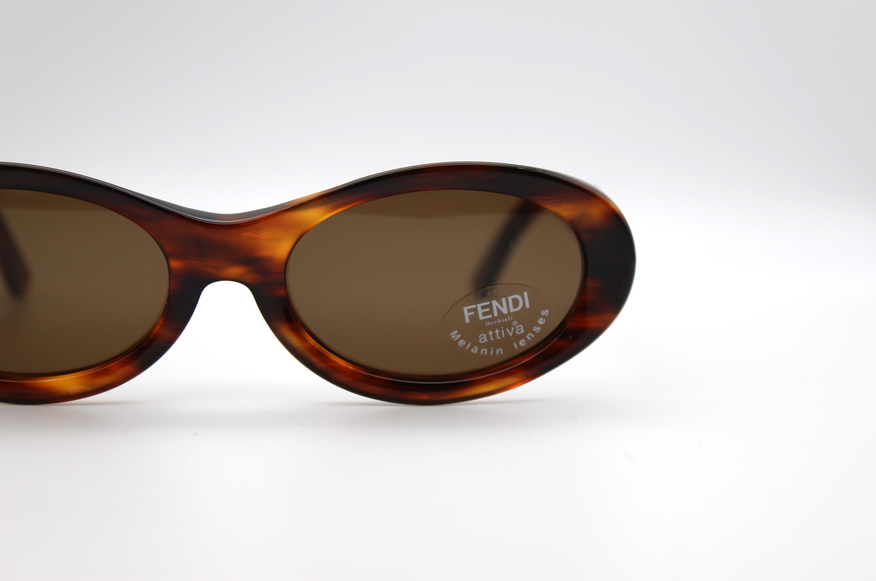 Vintage Sunglasses Fendi SL 7593 54 Oval Cat Eye by DIERRE Made in